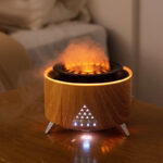Wood-Grain Flame-Effect Humidifier