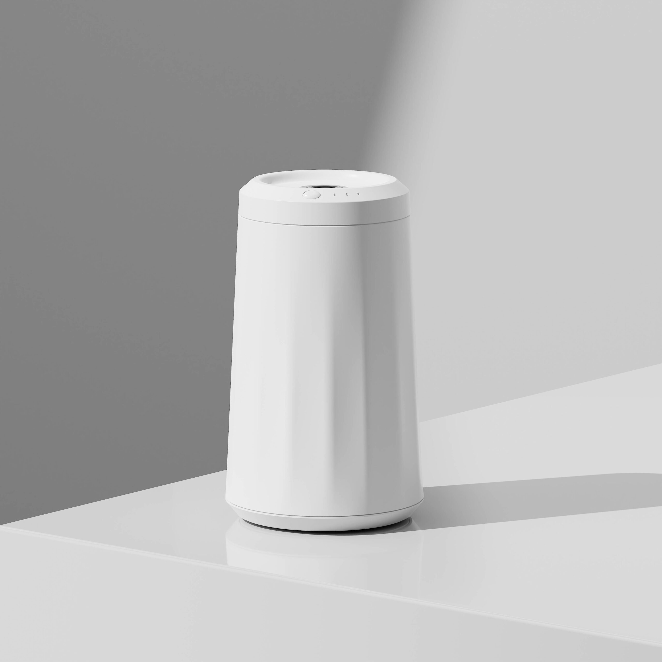 e1dfc95fa650295caf61984e31a98203-scaled-1.jpeg White Minimalist Cylindrical Humidifier - Image 1